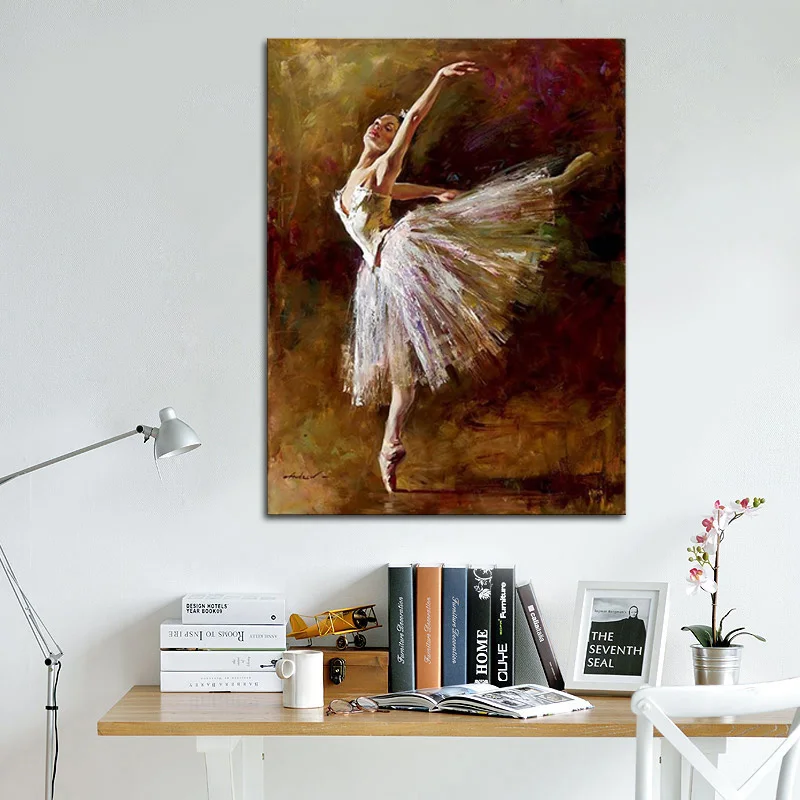 

Dancing Ballerina Canvas Painting Famous Artist Oil Painting Handmade Abstract Ballet Dancers Portrait Art Room Decor Dropship