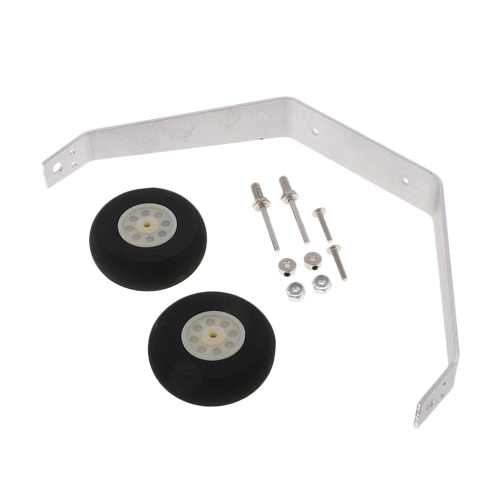 

2mm Aluminum Alloy Landing Gear Kit With Wheels Set For RC Electric Plane 25-40 Classes