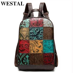 WESTAL Women's Designer Backpack for Laptop Leather Backpack for Notebook Mochila School Bag for Girls Travel Backpacks female