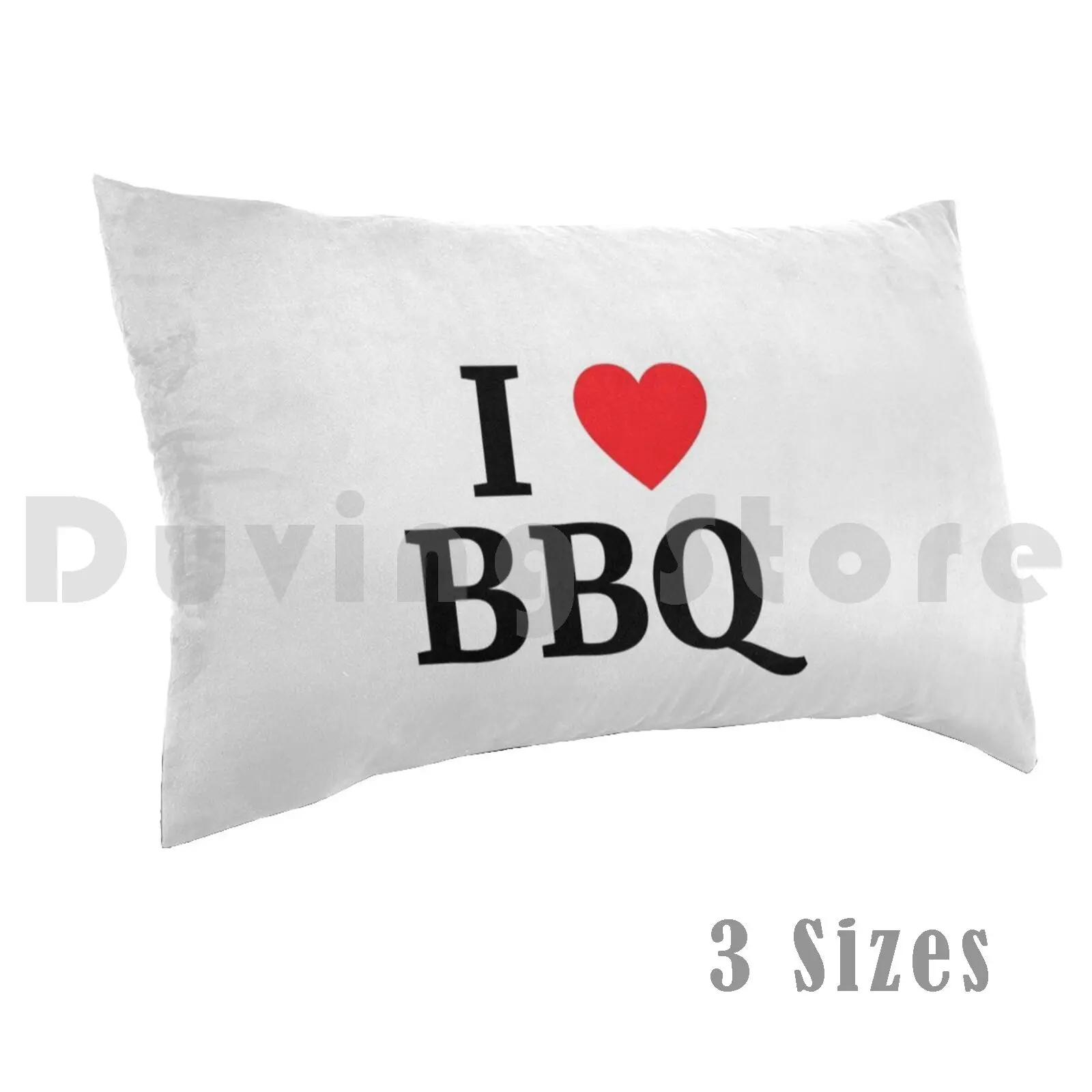 I Love Bbq Heart Pillow Case Printed 50x75 Bbq I Love Bbq Barbecue Grill Grilling Meat Cook Barbeque Chef