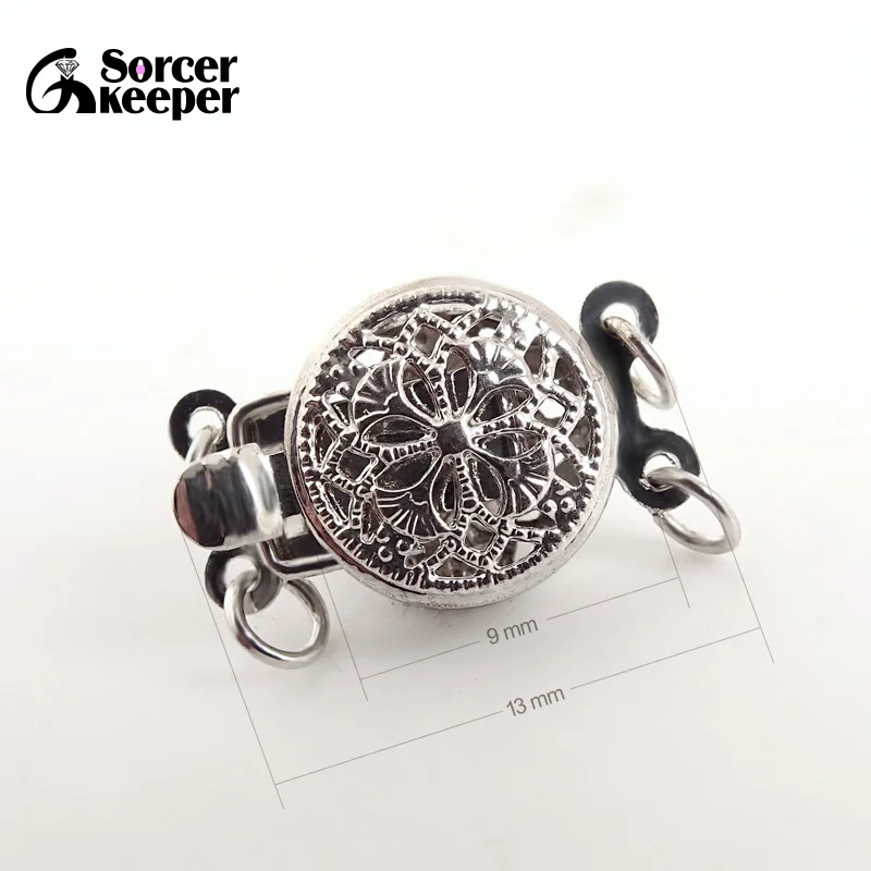 

New Direct Selling Wholesale Fitting 9mm Vintage Flower Beads Box Clasp Metal Connectors for DIY Jewelry Accessory FreeShipping