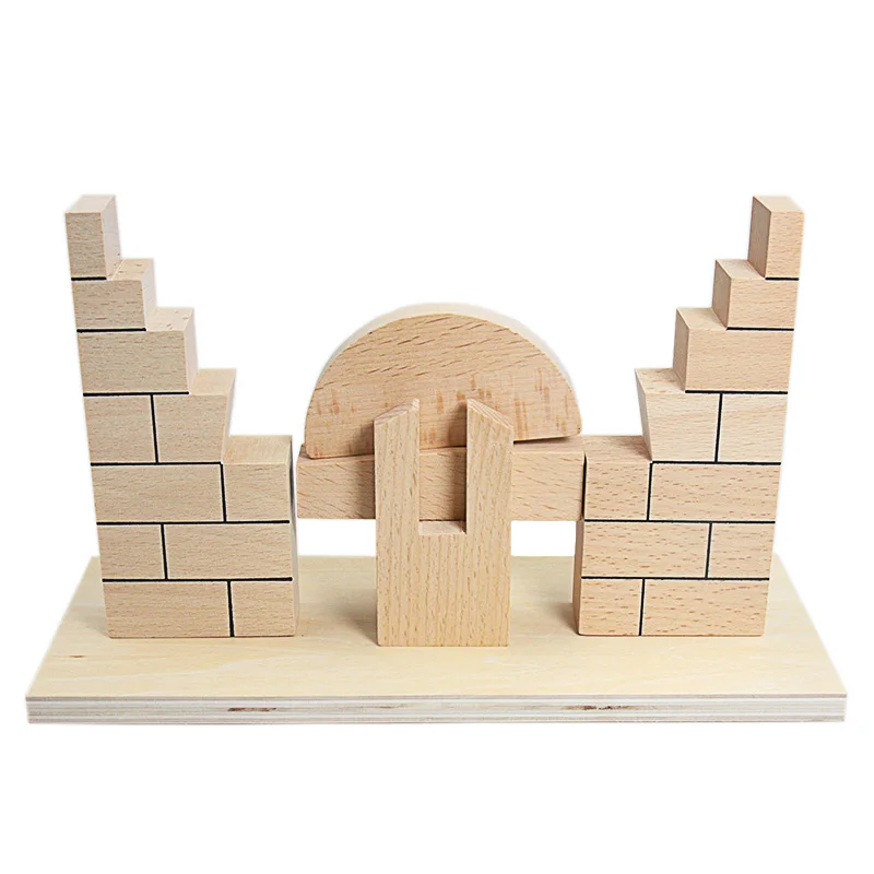 Giocattoli per bambini legno materiali Montessori blocco ponte romano blocchi di legno di faggio giocattoli per bambini asilo gioco da tavolo per bambini