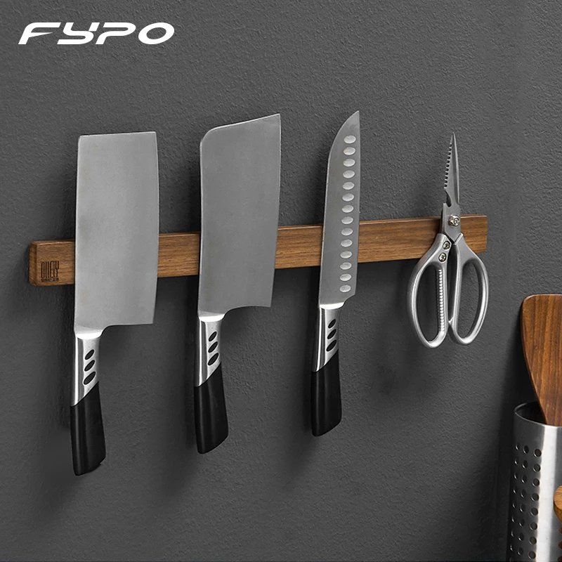 Fypo Magnetic Knife Holder Wall-Mounted Knife Organizer Block Storage Holder Kitchen Accessories Organizer