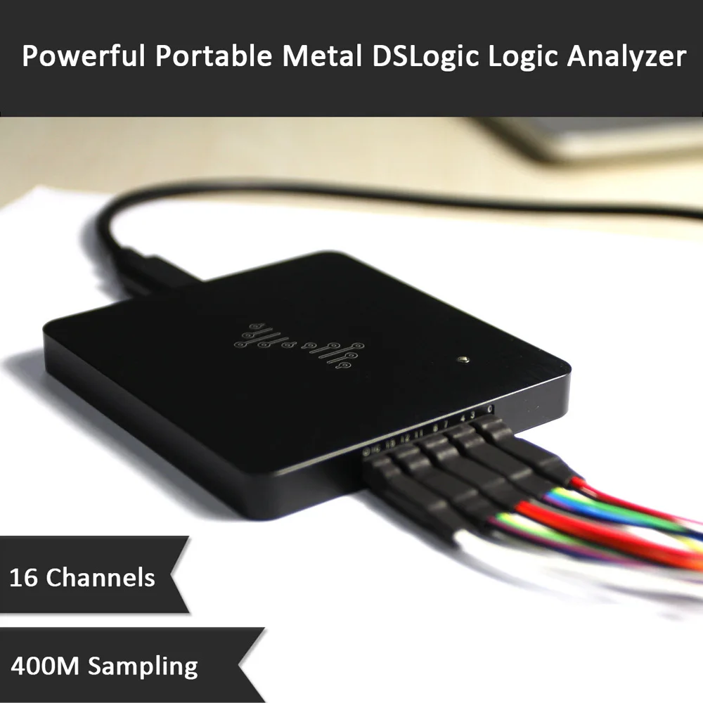 Powerful USB Based Logic Analyzer Support Adjustable Threshold Portable Metal DSLogic 4 Channels/400 MHZ 8 Channels/200 MHZ