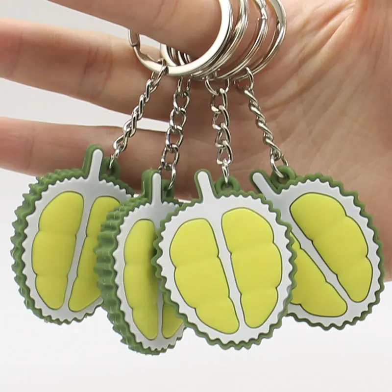 Creative Durian Keychain Women Girls Bag Ornaments Car Pendant Cartoon Simulation Tropical Fruit Gift