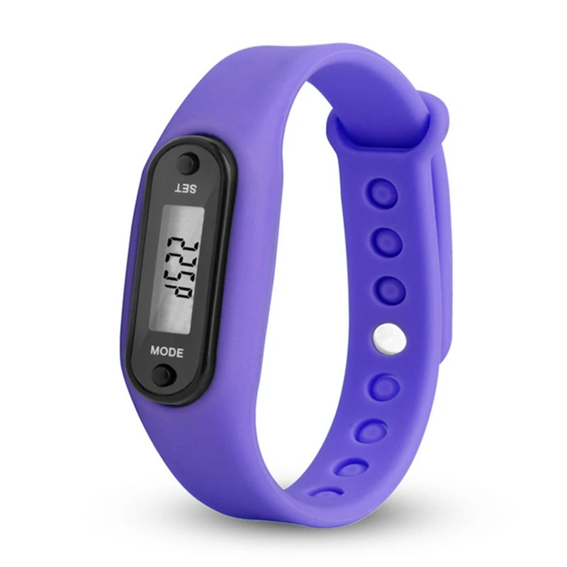 Silica Gel Bracelets Run Step Watch Lcd Walkin Counter Digital Wrap Cuff Smart Watch Run Step Watch Fitness Pedometer