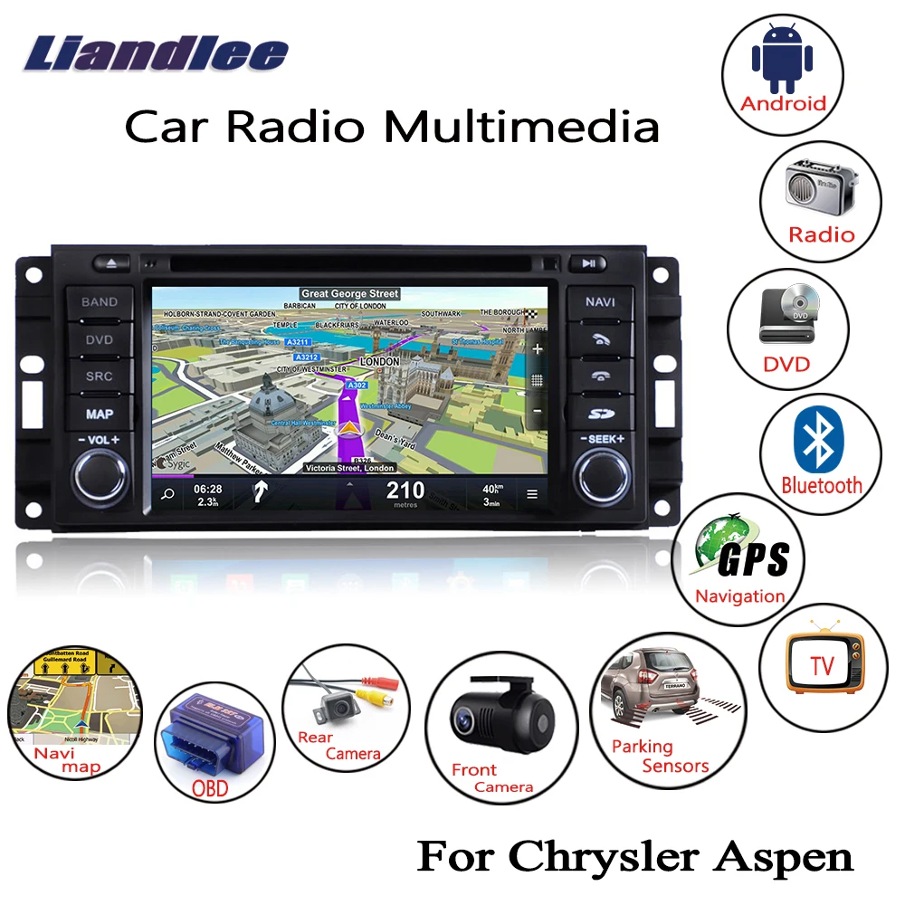 

For Chrysler Aspen 2008-2009 Android Car Radio CD DVD Player GPS Navigation Maps Camera OBD TV Screen Multimedia