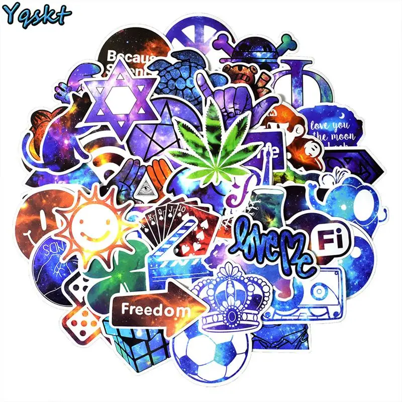 50 Pcs/Set  Galaxy Stickers for Guitar Laptop Motorcycle Bicycle Car Styling Luggage Waterproof Vinyl Decals Stickers