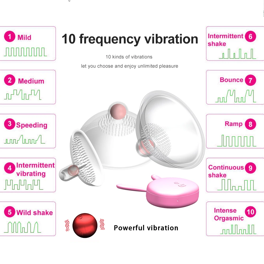 10 Speed Nipple Sucker Vibrator Electric Breast Pump Nipple Chest Vaginal Suction Cups Breast Enlarge Massager Sex Toy for Women