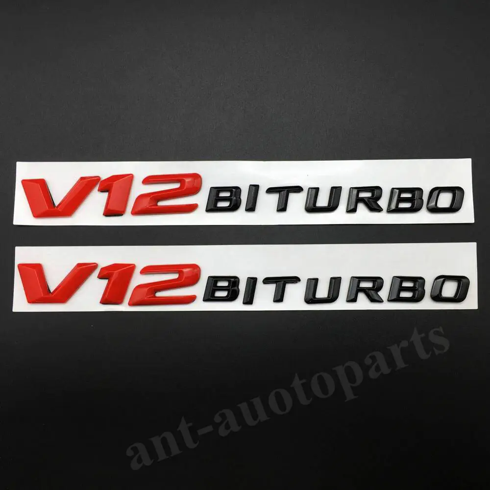 

2x V12 BITURBO Emblem Car Badges Decal Sticker