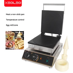 XEOLEO Electric Crispy Egg Roll Machine 1750W Ice Cream Waffle Cone Maker 26CM Waffle Iron Cone Machine Non-Stick