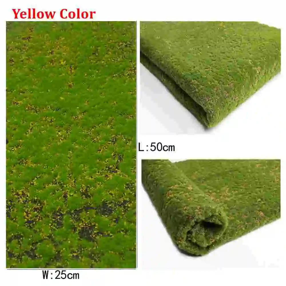 1pc 25x50cm DIY Turf Lawn Model Grass Mat Outdoor Landscape Micro Scenery for Diorama DIY Sand Table Building Model Material