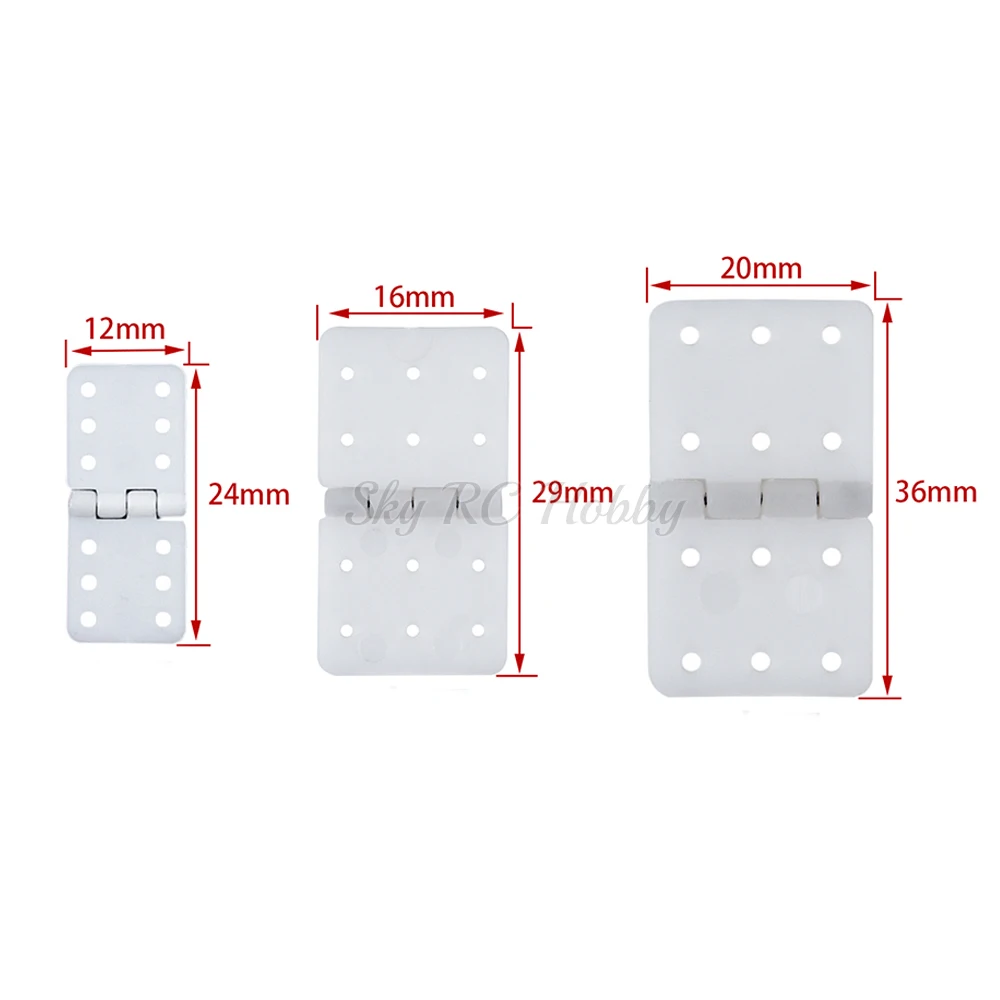 Nylon & Pinned Hinge 20x36mm / 16x29mm / 12x24mm For RC Airplane Plane Parts Aeromodelling Model Replacement