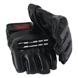 Guantes de medio Dedo de lucha feroz para hombres, almohadillas de boxeo, Tiger muay thai, Boxer, caja de guantes, sanda, negro, MMA