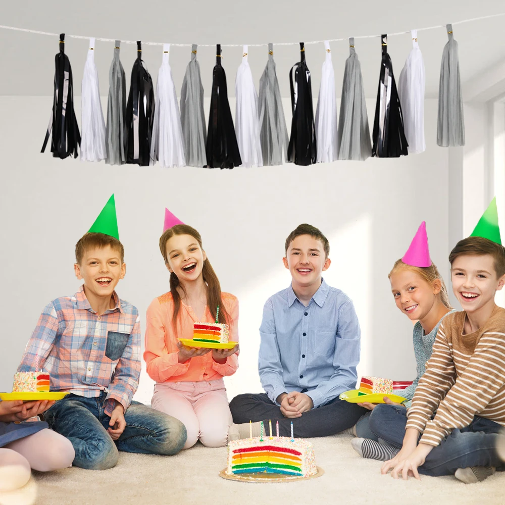 Roségold Schillernde DIY Seidenpapier Quastengirlanden für Babyparty Junggesellinnenabschied Hochzeit Geburtstag Party Dekorationszubehör – Detail 4