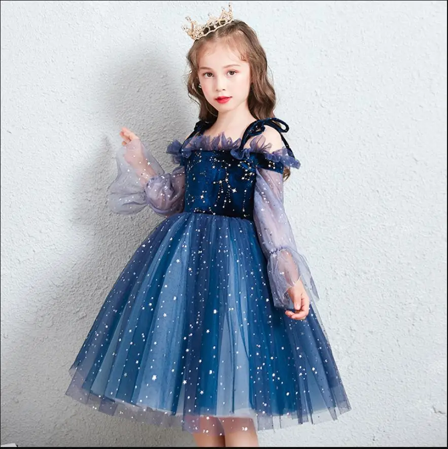 

Elegant Sequin Lace Wedding Flower Girl Dresses Off Shoulder Princess Party Pageant Kids First Communion Evening Baptism Costume