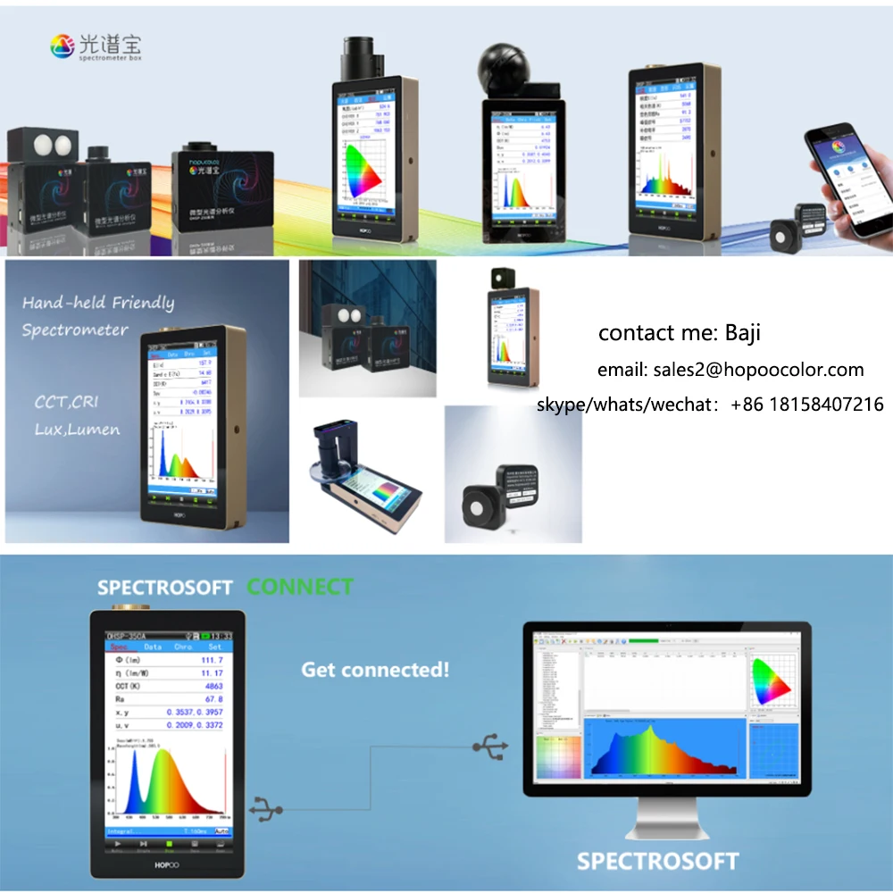 OHSP350 Lux CCT CRI Meter CCD Spectrometer exported as CSV