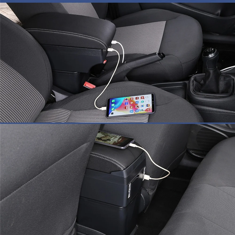 Per auto Peugeot 207 bracciolo Box braccio gomito resto Console centrale accessori per la modifica della custodia con porta USB portabicchieri