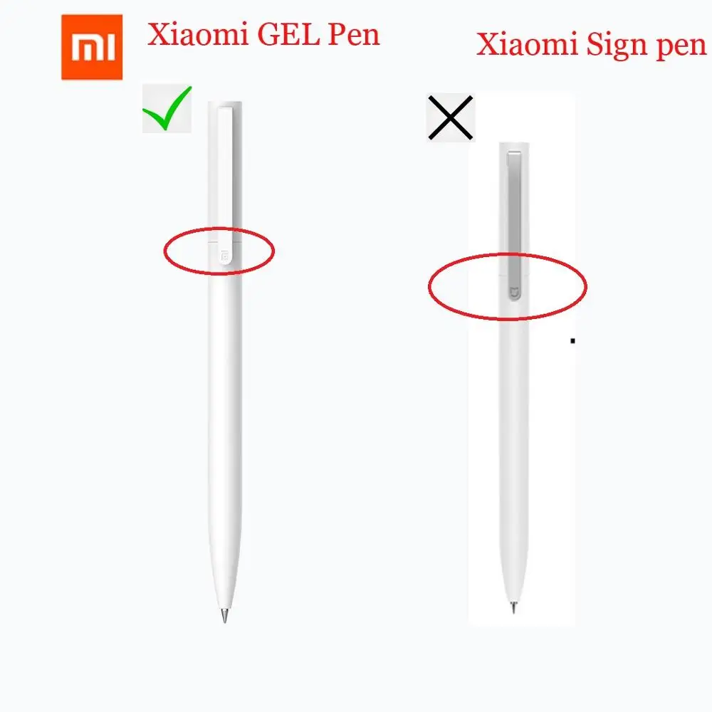 Xiaomi-Bolígrafo de Gel Original, 0,5 MM, tinta negra con recargas, azul y rojo, recambio suizo, MiKuni, Japón