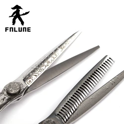 Fnlune 6 VG-10 Professional Hairdressing Scissors Salon Barber Accessories Haircut Machine Thinning Shear Hairdresser'S Scissors