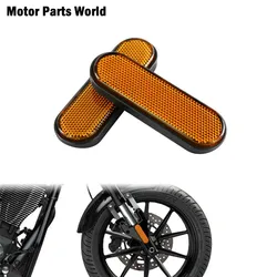 Motorcycle Front Fork Leg Reflector Cover 2Pcs Yellow Sticker For Victory Judge Hammer-S Hard-Ball Vision-Tour High-Ball Jackpot