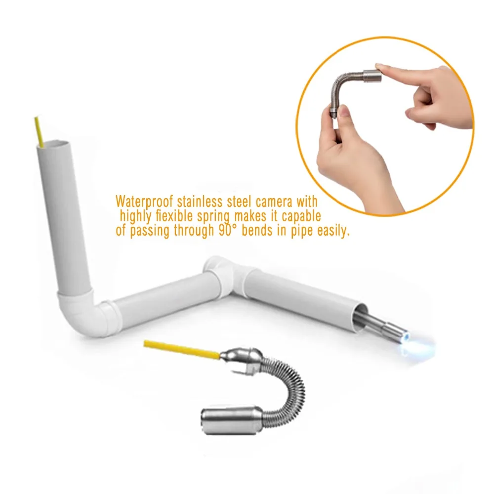 SYANSPAN WiFi 17MM Pipe Camera for Plumbling Inspection 7inch Monitor, Drain Piping Endoscope Camera Support Android/IOS