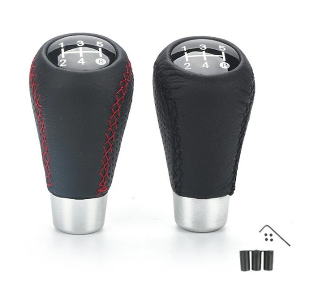 

5 Speed Car Gear Shift Knob Red Line Aluminum Leather Head Modified Shift Knob Fit For Honda Toyota Nissan Mitsubishi Ford