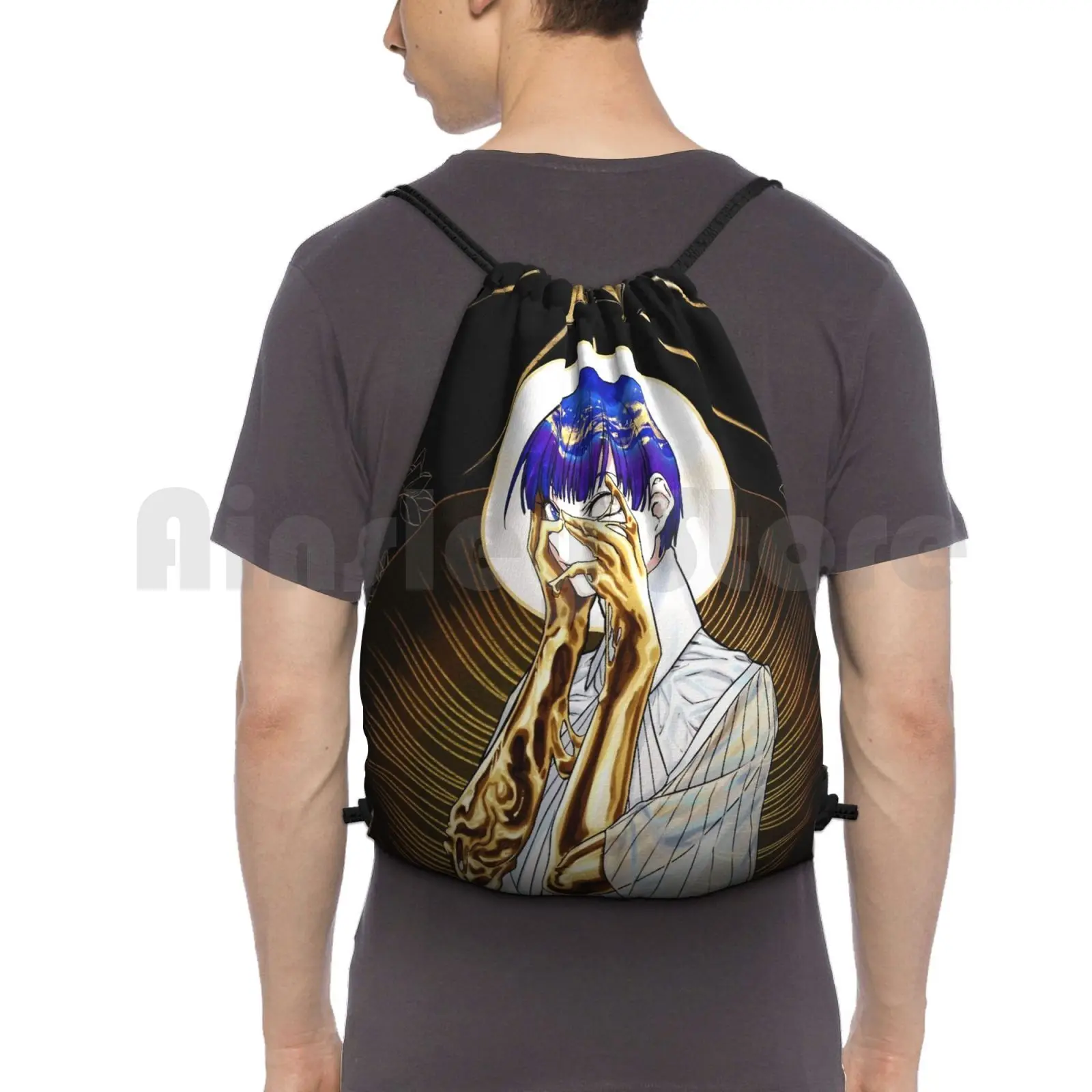 Phosphophyllite Backpack Drawstring Bag Riding Climbing Gym Bag  Animates Phosphophyllite Land Of The Lustrous Manga Phos Hnk