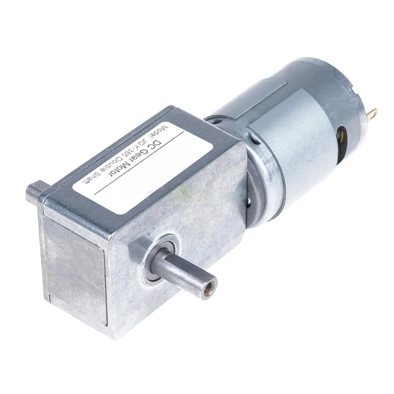 

385 Gear Motor Double Shaft Worm Speed Reduction Self-locking 12V 24V DC 8~214 RPM Torque 1~30 KG.CM jgy385