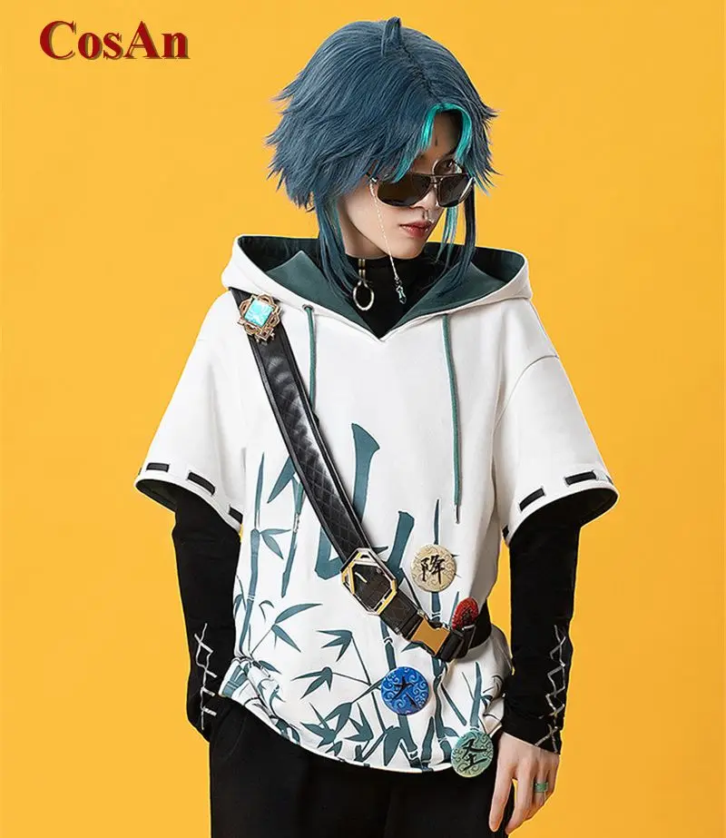 CosAn Game Genshin Impact Xiao Cosplay Costume Conquer Demons Rishi Hoodie Daily Fashion Suit Activity Party Role Play Clothing