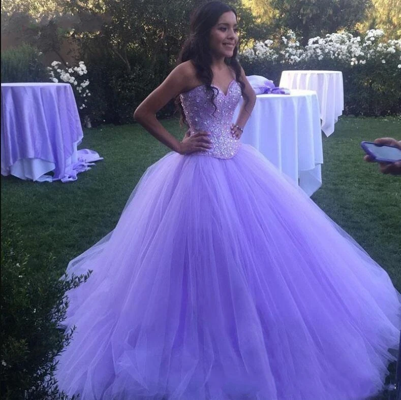 ใหม่หรูหราคริสตัล Quinceanera ชุดบอลชุด Tulle Debutante สิบหกหวาน16 Vestidos De 15 Anos