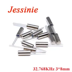10pcs 32.768KHz Oscillator Quartz Crystal 32.768 KHZ 32.768K 3*8mm Cylinder Quartz Resonator 12.5pF ±10ppm