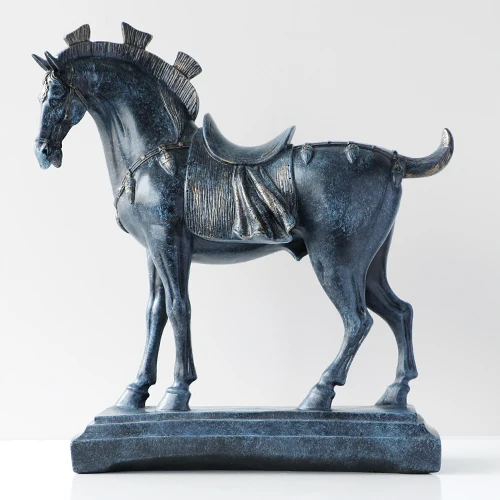 Resin horse statues home decorations accessories figurines for office hotel living room creative furnishings statue War horse