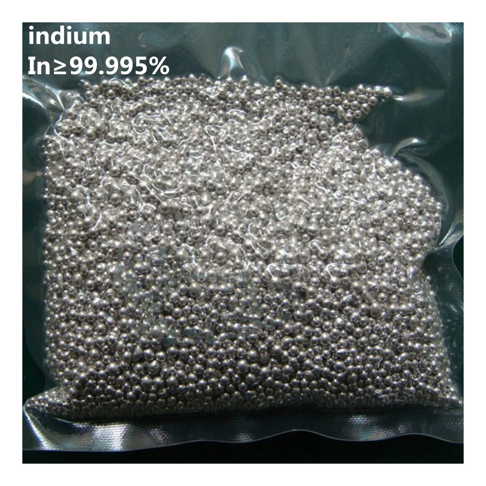 

Metal Elemental Indium Bead Purity 99.995% Particle Diameter 1-5mm