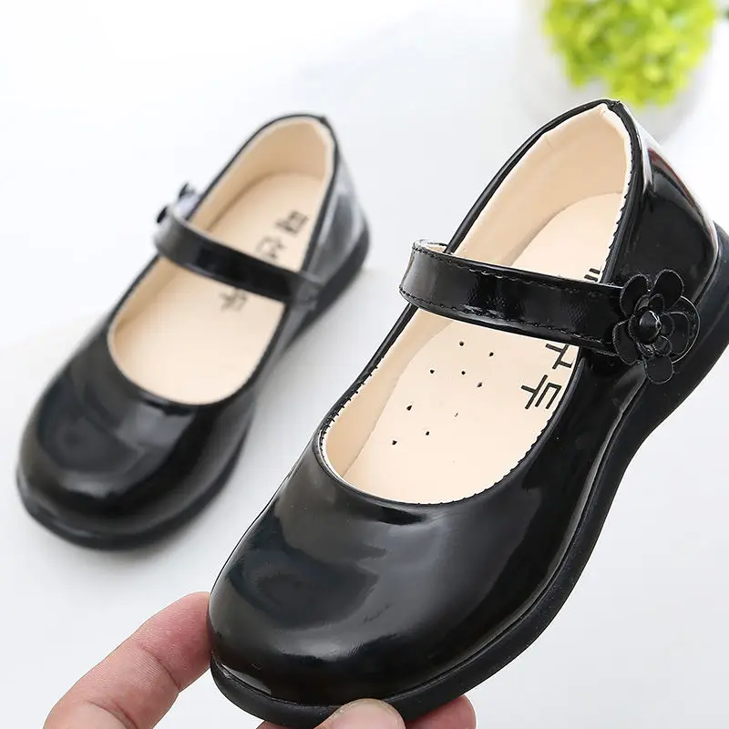 Musim Semi Musim Gugur Bayi Gadis Sepatu untuk Anak-anak Anak Sekolah Hitam Kulit Sepatu Siswa Sepatu Anak Perempuan 4 5 6 7 8 9 10 11-16T