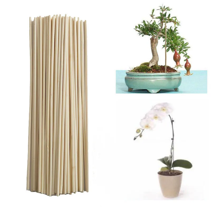 

50Pcs Bamboo Sticks Plants Growth Supports Garden Supplies for Flowerpot Canes Rod Bonsai bracing piece Gardening Defend Tools