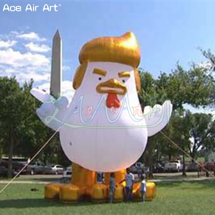 Popular gigante inflável animal ao ar livre parque gramado decoração exposição inflável trump frango modelo feito por ace air art