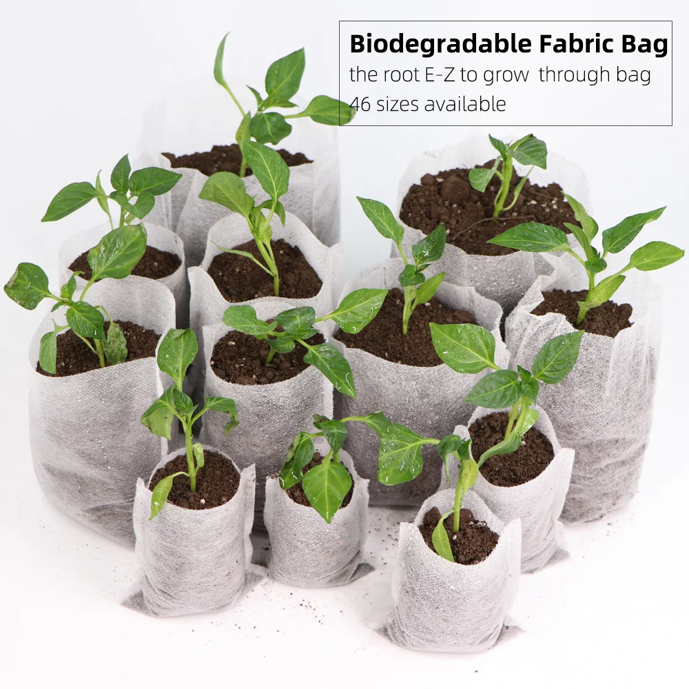 Biodegradable Nonwoven Fabric Nursery Planter Grow Bags Seedling Growing Planter Planting Pots Garden Eco-Friendly Ventilate Bag