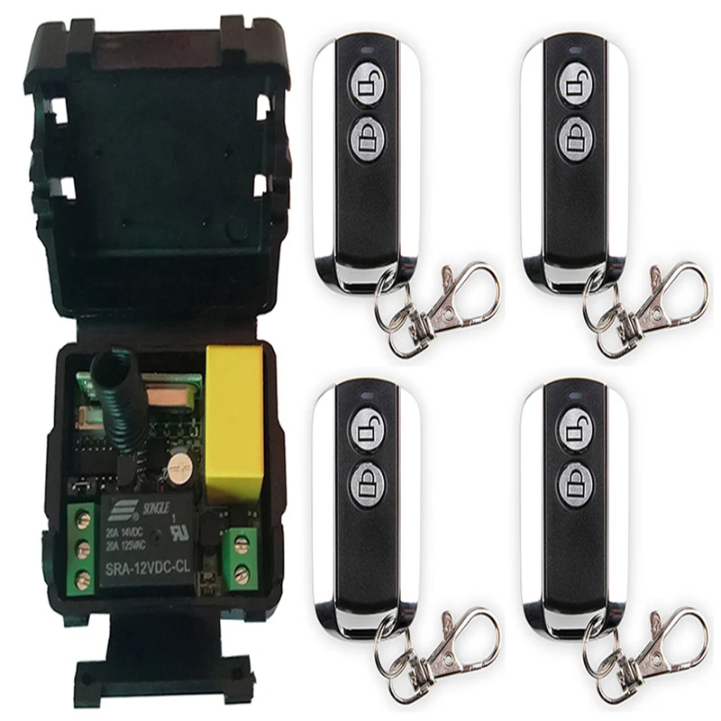 Новейший мини-размер AC 220 В 1 канал 1 канал 10A RF беспроводной пульт дистанционного управления система переключения, приемник + металлический передатчик гаражные ворота жалюзи