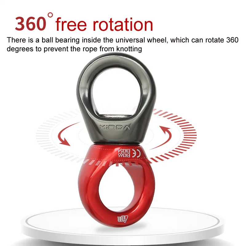 Universal wheel outdoor climbing rope hanging pulley Yoga fixed connector lifting ring rotating hanging ring