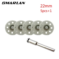 SMARLAN Abrasive Disc 5pc Dremel Diamond Cutting Disc Grinding Wheel Saw Cutting For Dremel Rotary Tools Accessories+1pc Mandrel