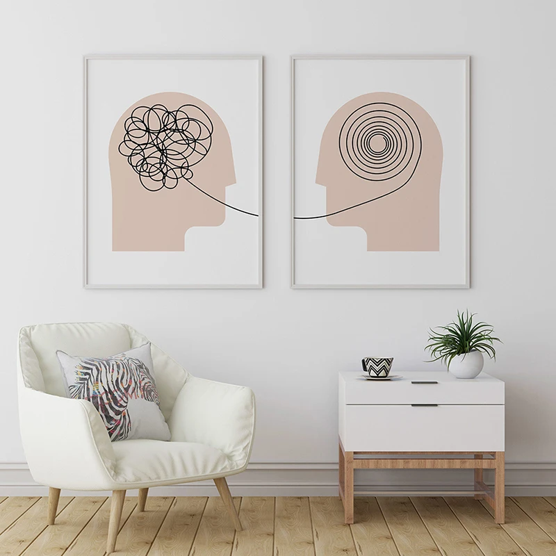 Talking Helps Therapist Office Art Print Abstract Poster  Wall Canvas Painting Doctor Office Picture For LivingRoom Home Decor