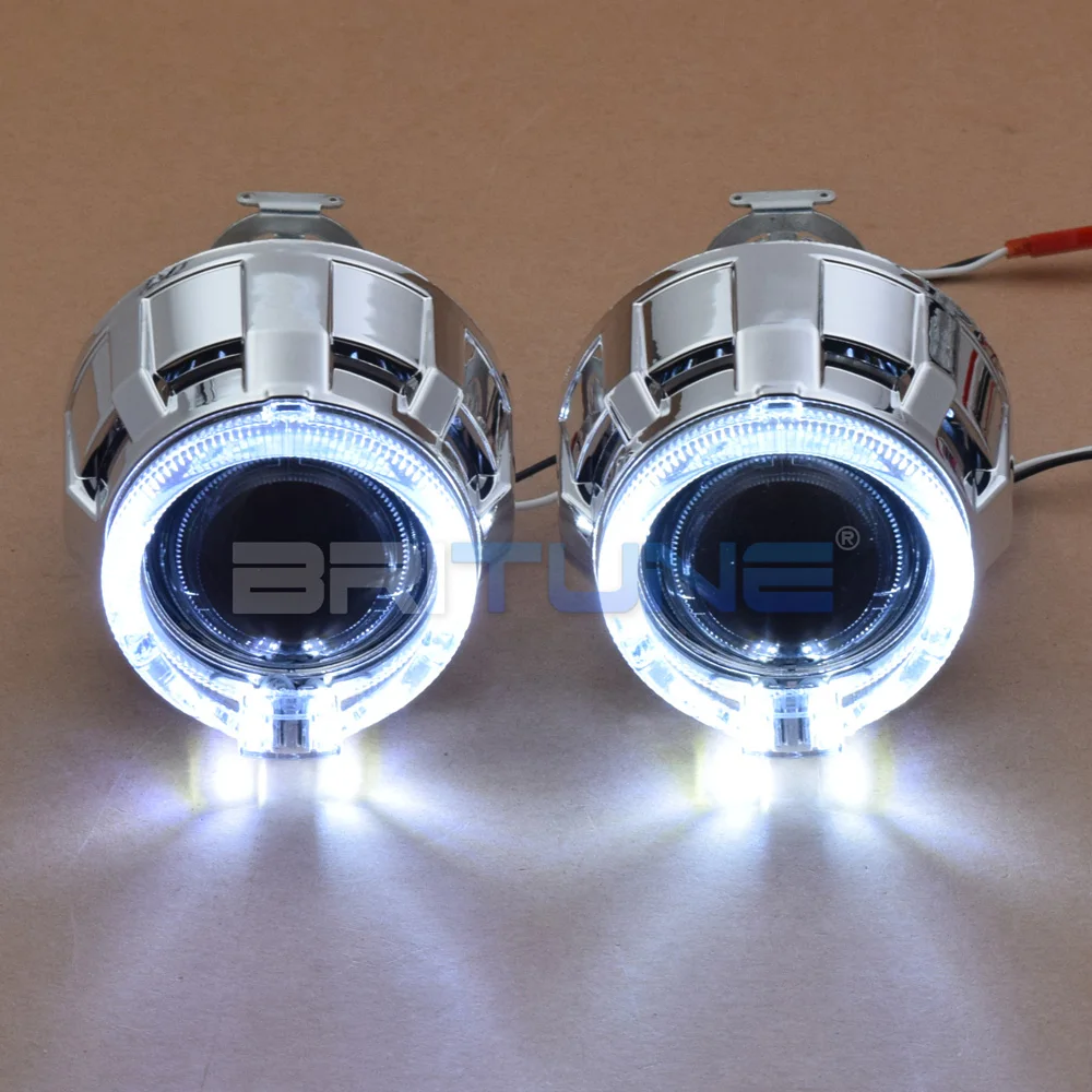 Britune Bi-xenon Lenses Mini 2.0 inch Projector Angel Eyes H4 H7 Headlight Lens H1 HID LED Light Bulbs Car Accessories Retrofit