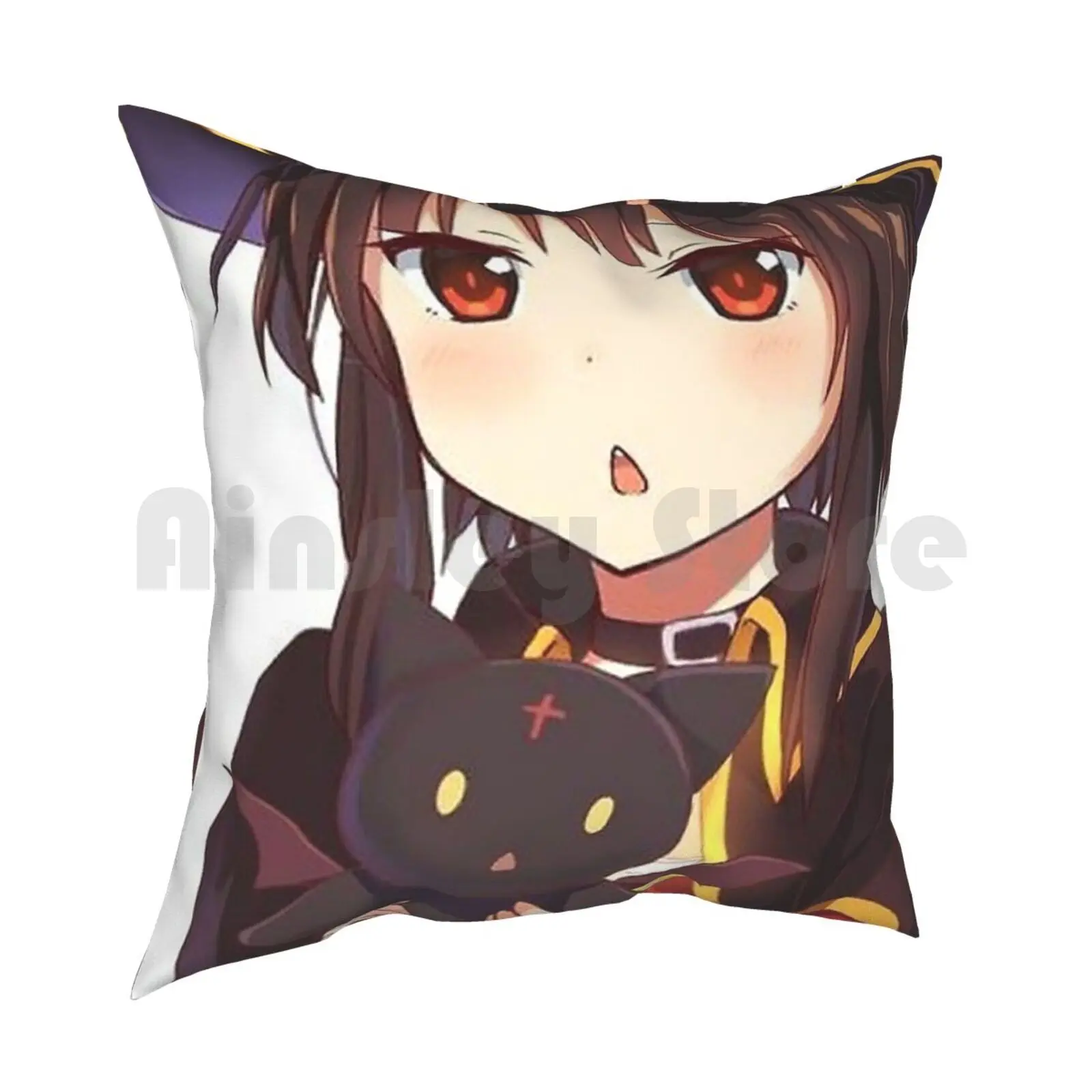 Megumin-Konosuba Pillow Case Printed Home Soft DIY Pillow cover Megumin Fashion New York Pattern London Paris France Band