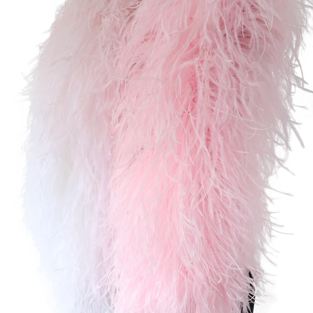 Thickening 26ply Ostrich Feathers Boagradient Bicolor Plumes Shawl for Crafts Wedding Dress Decoration Multi Colored Customized