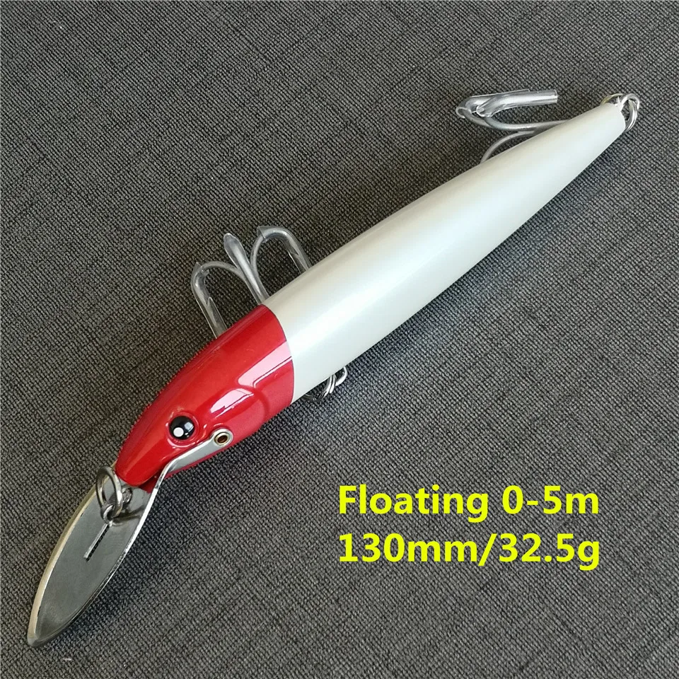 Swolfy 1pcs 130mm/32,5g 185mm/60g Troll ing Thunfisch Angel köder große sinkende See köder Elritze lockt Fisch köder vmc Haken – Detail 3