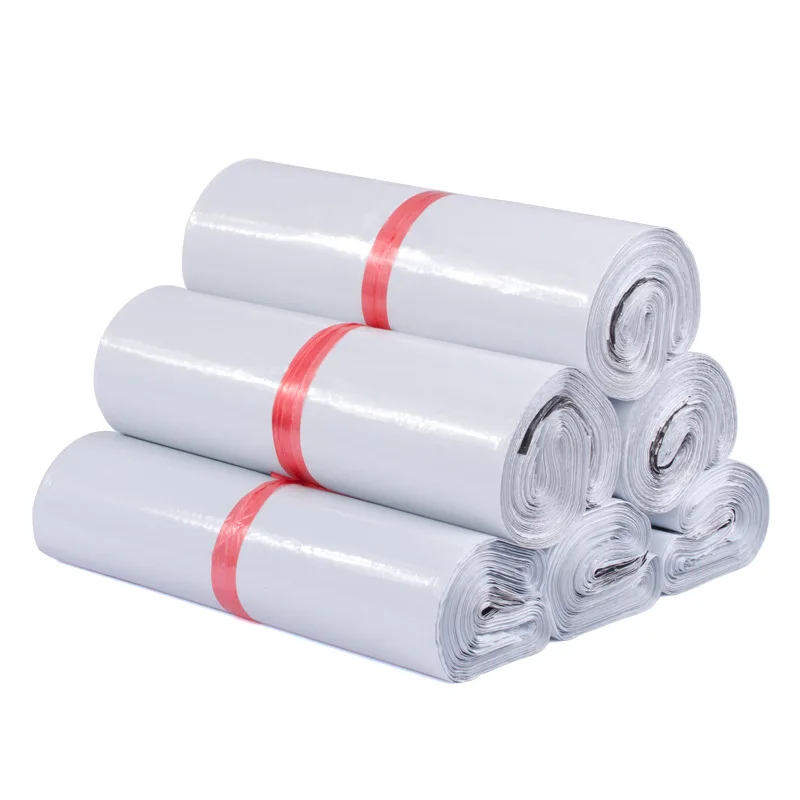 택배 가방 50pcs 25cm * 39cm 흰색 보관 가방 플라스틱 폴리 배송 가방 봉투 우편물 가방 자체 접착 인감 플라스틱 파우치