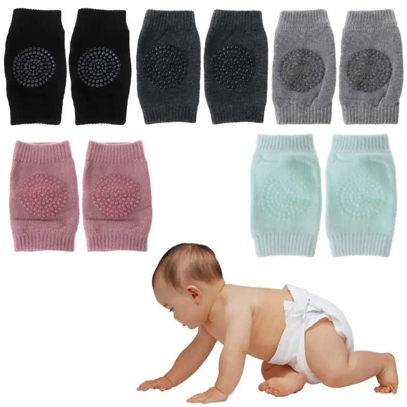 1 Pair Baby Knee Protector Pads Non Slip Safety Crawl Training Kid Elbow Cushion Q84C