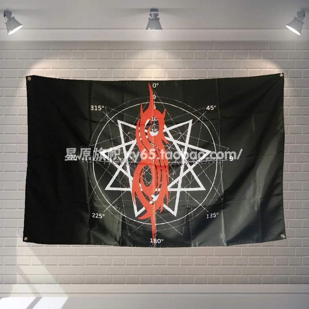 Rock Music Banners Pop Band Sign Cloth Flag Four-Hole Hanging paintings Cafe Hotel Music Studio Decoration Canvas painting