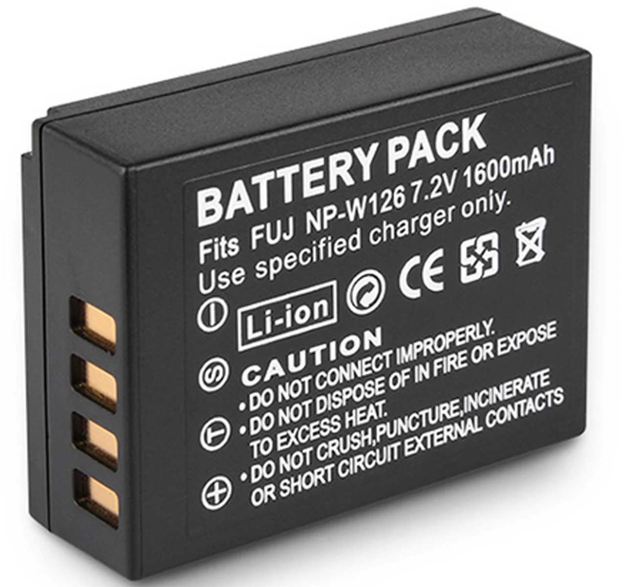 Battery Pack for Fujifilm NP-W126, NPW126, NP-W126S, NPW126S, NP-W 126S Rechargeable Lithium-ion